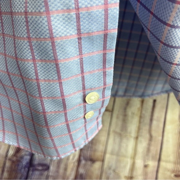 Pronto Uomo Blue Plaid Non Iron Button Long Sleeve Dress Shirt - Picture 4 of 9